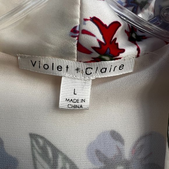 Violet & Claire Women's Floral Print Cream/Multi Open Front Kimono Shrug Size L - Picture 4 of 8